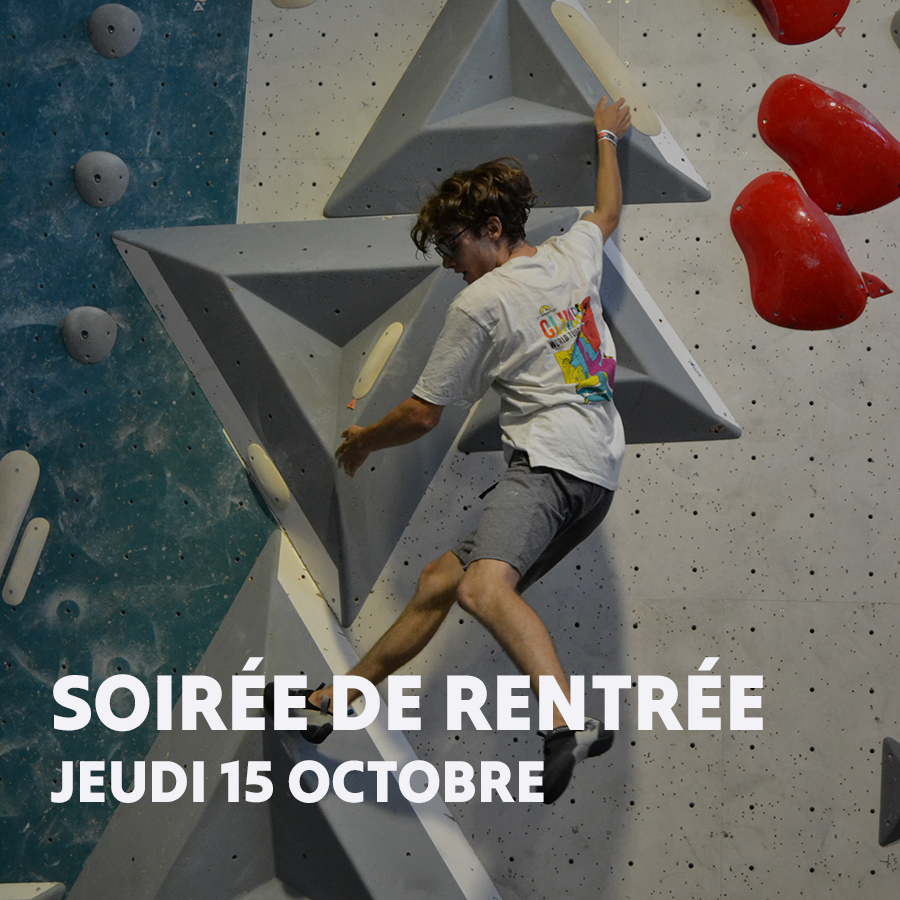 Climb Up Angers vous invite à sa soirée de rentrée ! Entrée gratuite pour toutes et tous, fun escalade ouvert, animations en bloc et Dj'set pour vous faire découvrir l'escalade autrement !